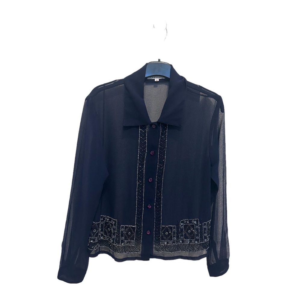John Cavill Chiffon Like Button Down Small